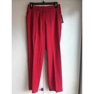 Investments Women's Red Casual Mid Rise Straight Leg Blended Fiber Pant Size 6PR